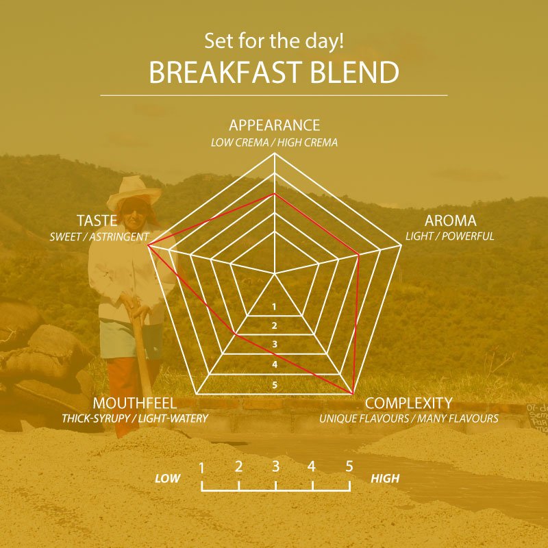 Breakfast Blend Coffee, Strength 1, Light Roast - Brown Bear Coffee